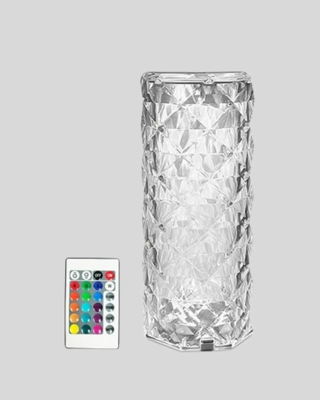 Kristal RGB LED Masa Lambası – Renkli Kumandalı Işık, Dekoratif ve Enerji Tasarruflu