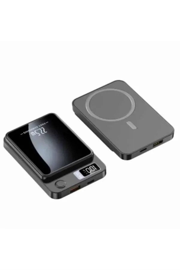 Magsafe Powerbank 10.000 mAh 22.5 Watt Hızlı Şarj Göstergeli Kablosuz Taşınabilir Şarj