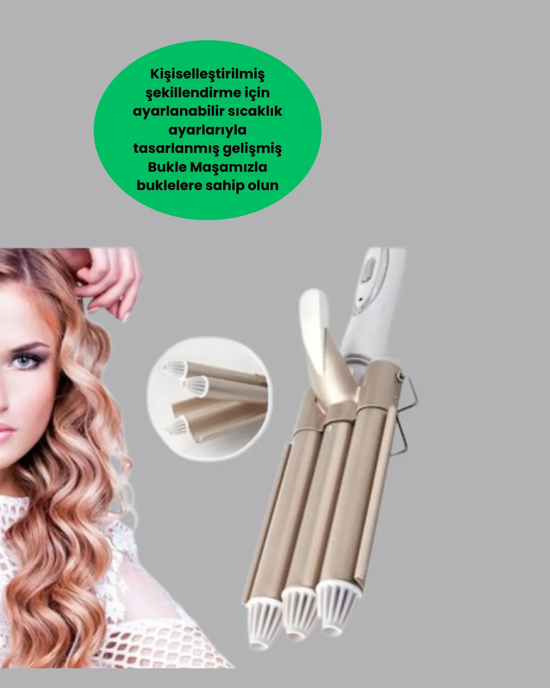 Ayarlanabilir Isı Ayarıyla Profesyonel Bukle Maşası – Hızlı ve Nazik Şekillendirme