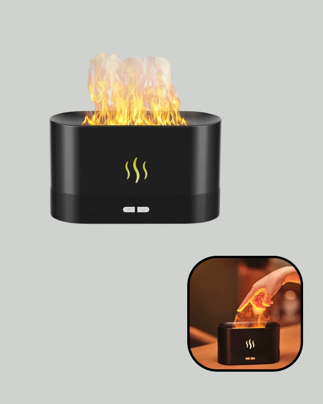 Alev Görünümlü Hava Nemlendirici Kumandalı LED Işıklı Aromatik Difüzör