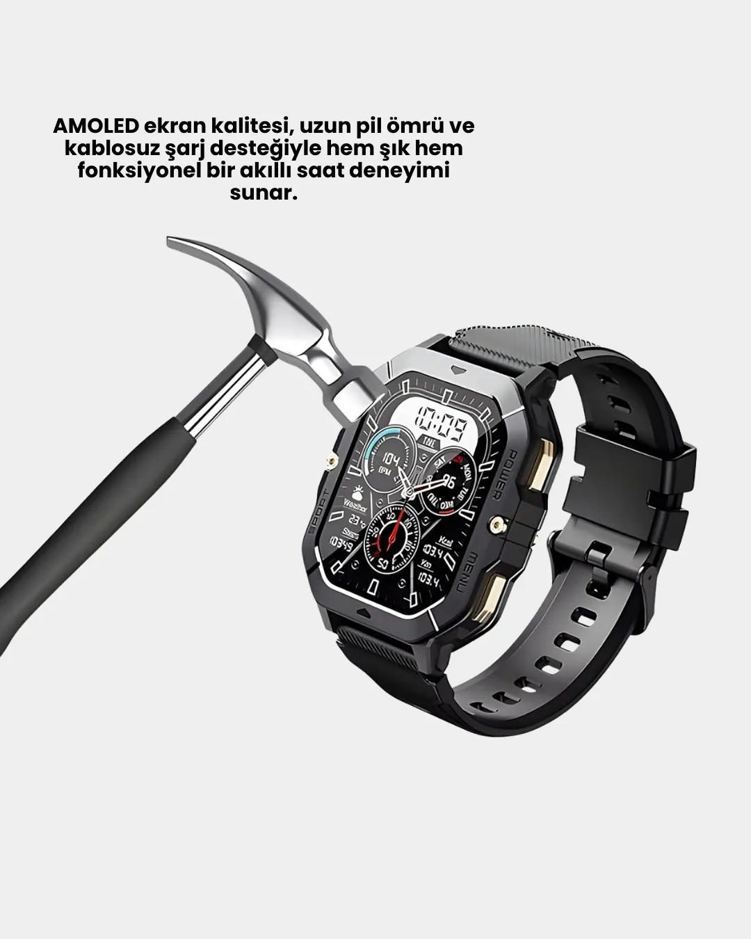 Kablosuz Şarjlı Akıllı Saat Ultra İnce Tasarım