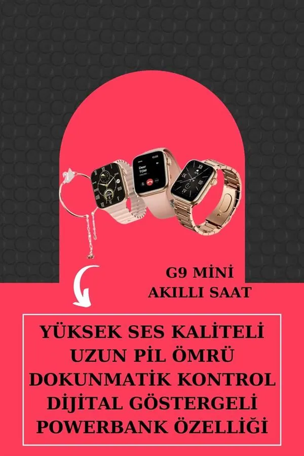 Aksesuar Hediyeli Akıllı Saat ve Dijital Göstergeli Powerbankli Bluetooth Kulaklık