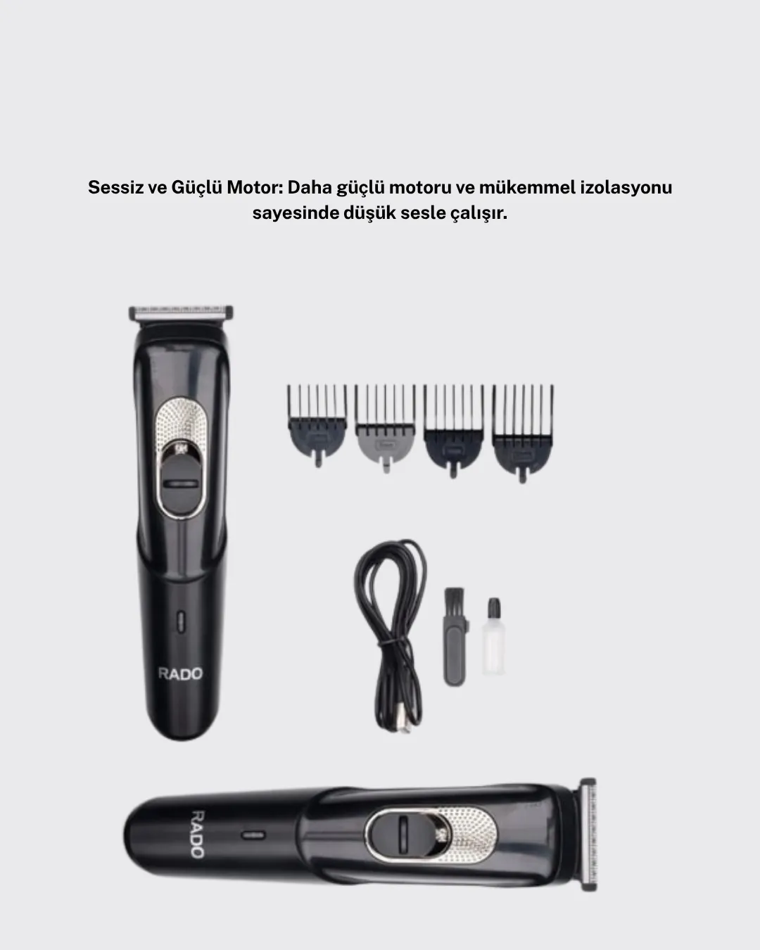 Ergonomik Tasarımlı, 3 Taraklı Profesyonel Şarjlı Saç Sakal Tıraş Makinesi