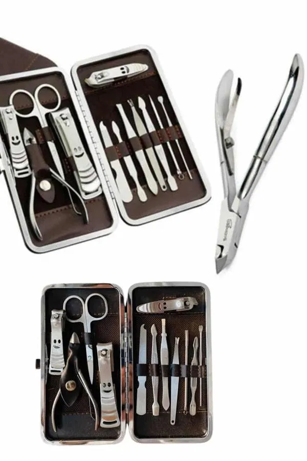 Tırnak Bakım Seti Tırnak Düzeltme Batık 12 Parça Çanta Tipi Manikür Pedikür