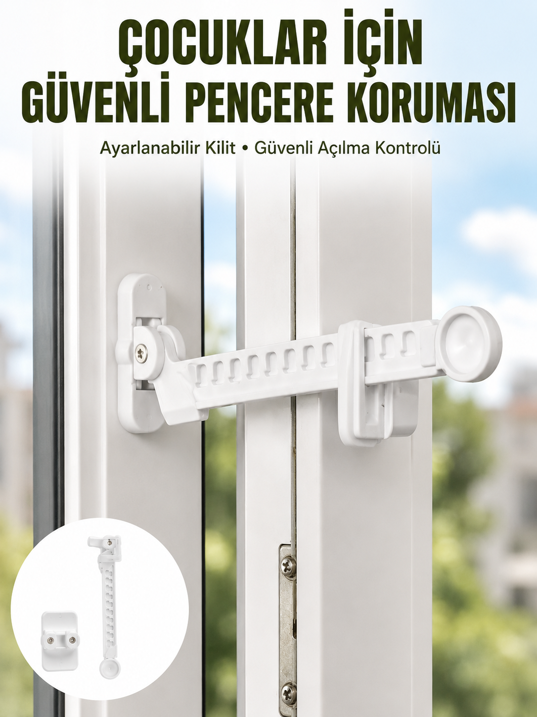 Cam Pencere Açılma Kontrol Kilidi Kolay Montaj 3’lü