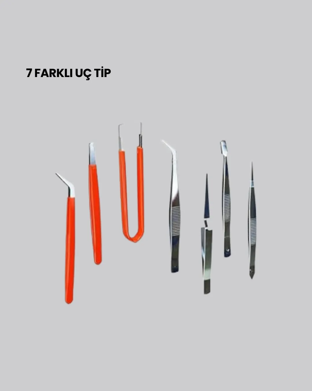 Antistatik 7’li Hassas Cımbız Takımı Manyetik Olmayan Uçlu