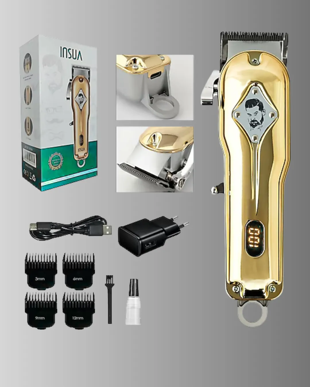 Type-C Şarjlı LCD Ekranlı Profesyonel Saç Sakal Tıraş Makinesi