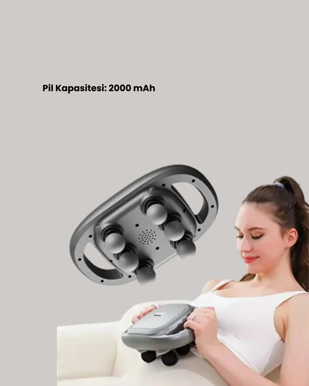 Şarjlı 6 Başlıklı Masaj Tabancası 2000 mAh Sessiz Güçlü Motor