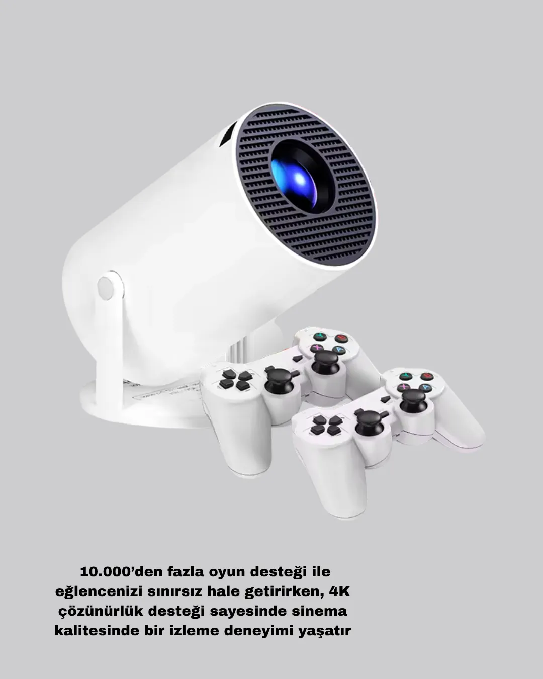 Kablosuz Projeksiyon Cihazı 4K Destekli HDMI USB Oyun Uyumlu