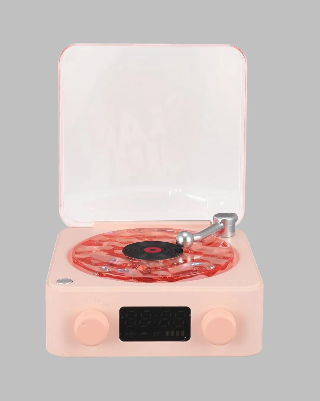 Retro Saatli Bluetooth Hoparlör – Gece Lambalı Kristal Ses Kalitesi