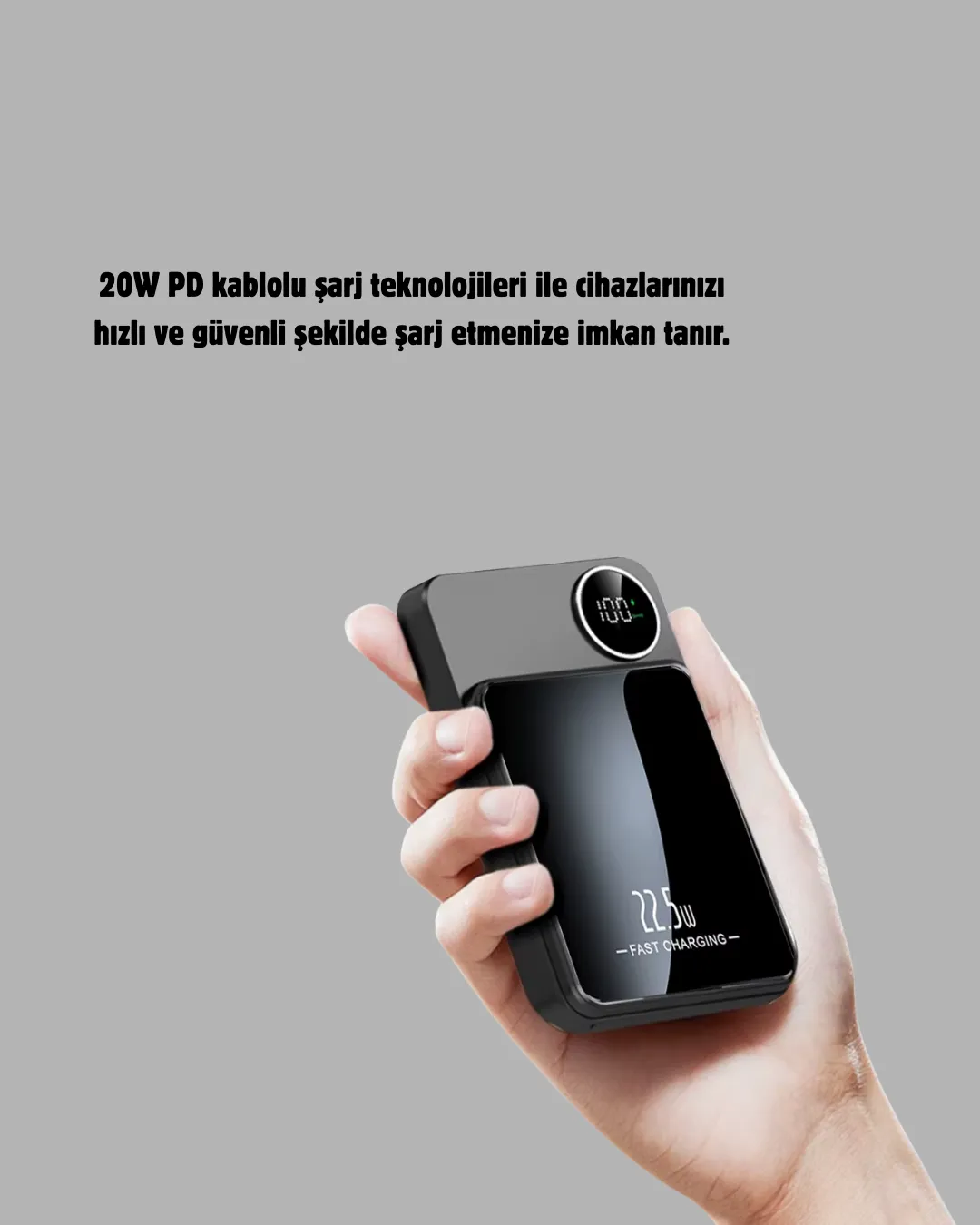 Manyetik Güç Bankası 15W Kablosuz 20W PD Hızlı Şarj