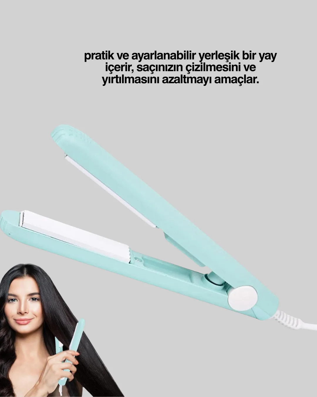 Yüzer Plakalı Kompakt Bukle Maşası – Elastik Tutuculu, Saç Dostu Profesyonel Tasarım