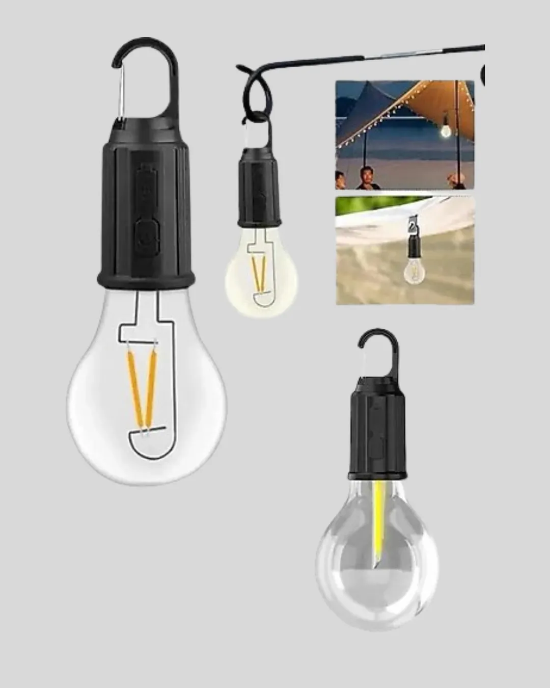Taşınabilir Şarjlı LED Kamp Lambası – Type-C Girişli ve Kancalı Tasarım