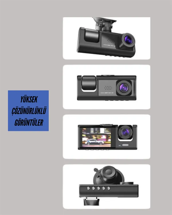 TA-01 1080P Ön 720P Arka ve İç Kamera Sistemli DVR