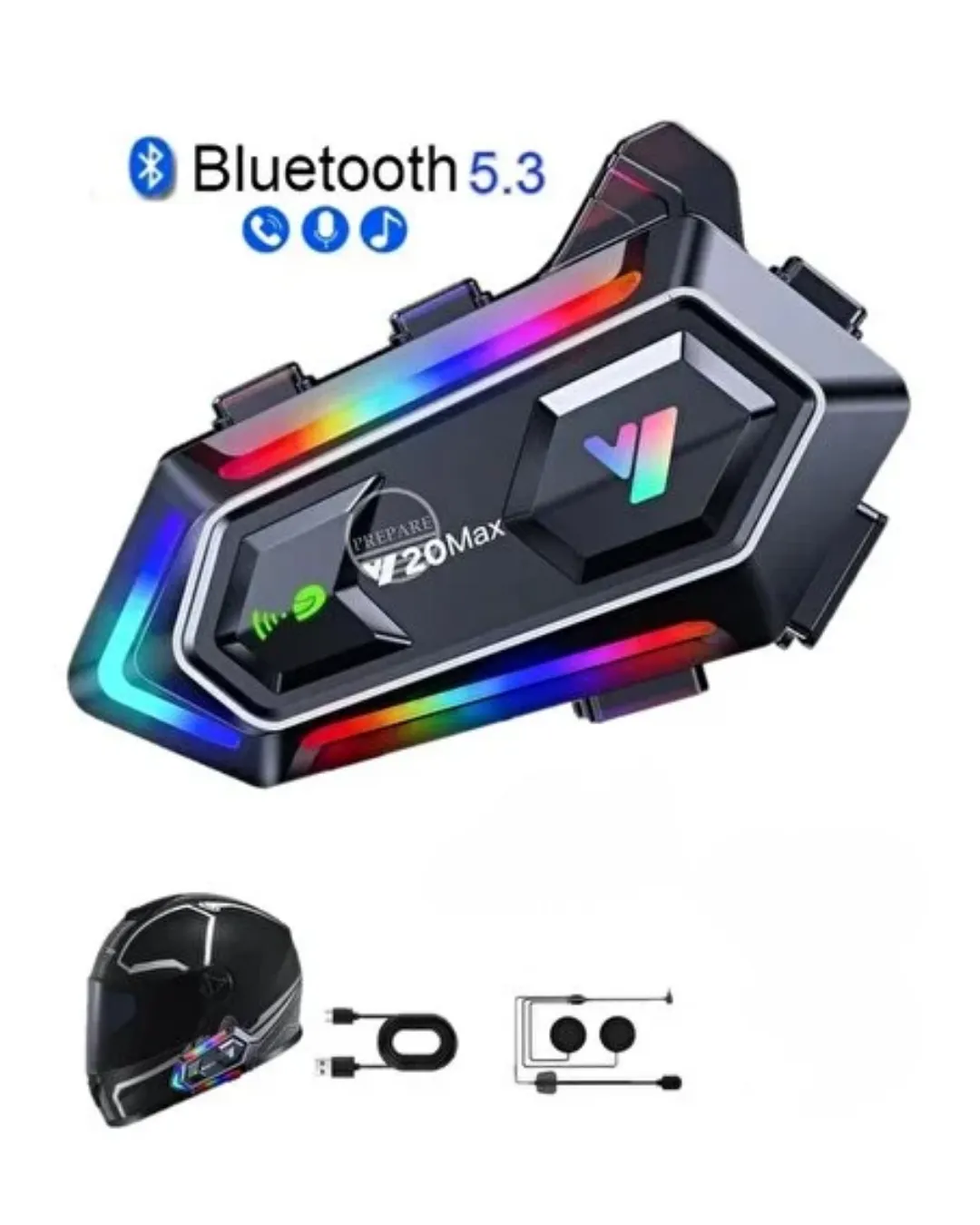 Bluetooth 5.3 Gürültü Engelleyici Kask İçi Intercom 25 Saat Kullanım