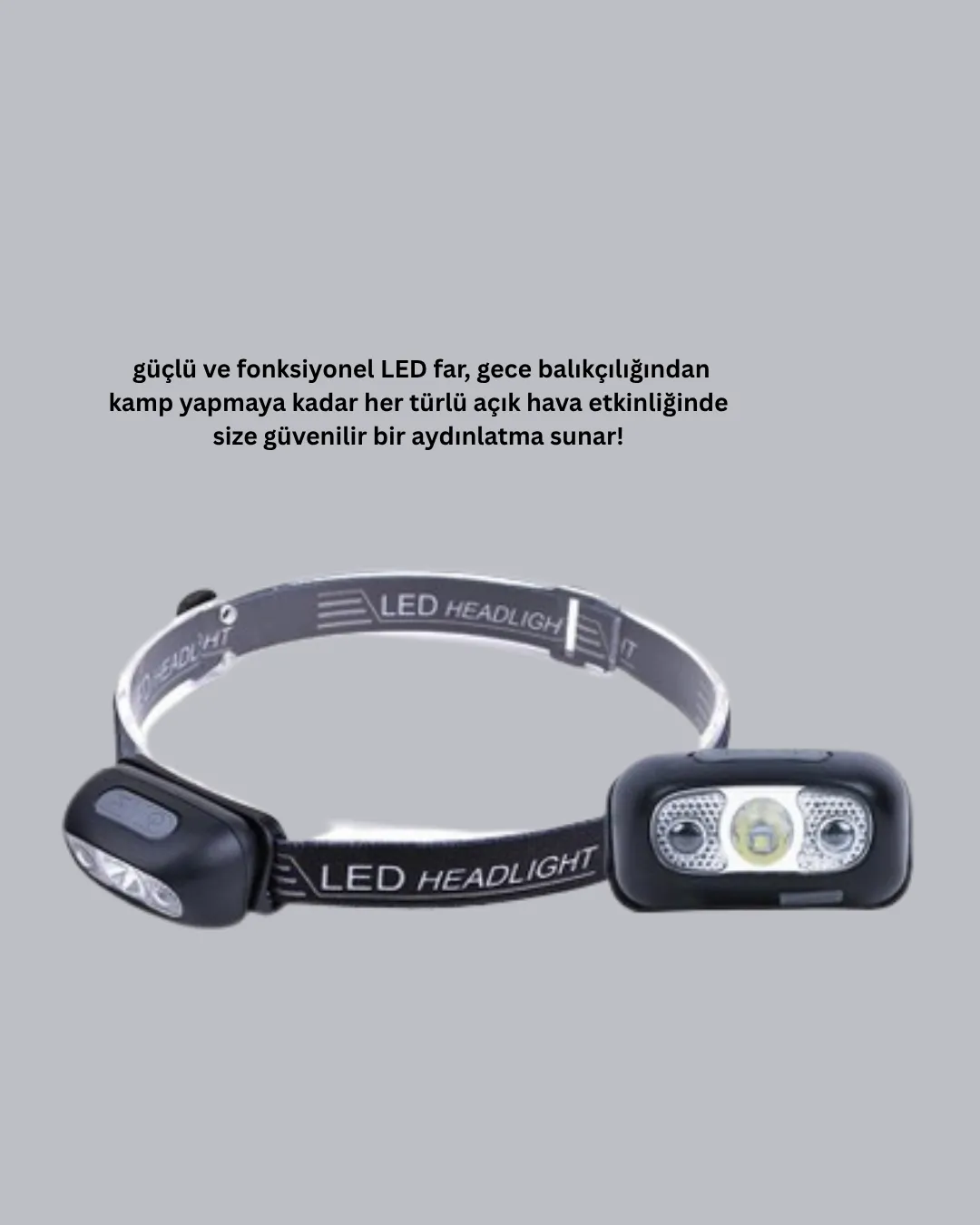 IPX5 Su Geçirmez Şarjlı LED Kafa Feneri | Hareket Sensörlü, Ayarlanabilir 60° Far