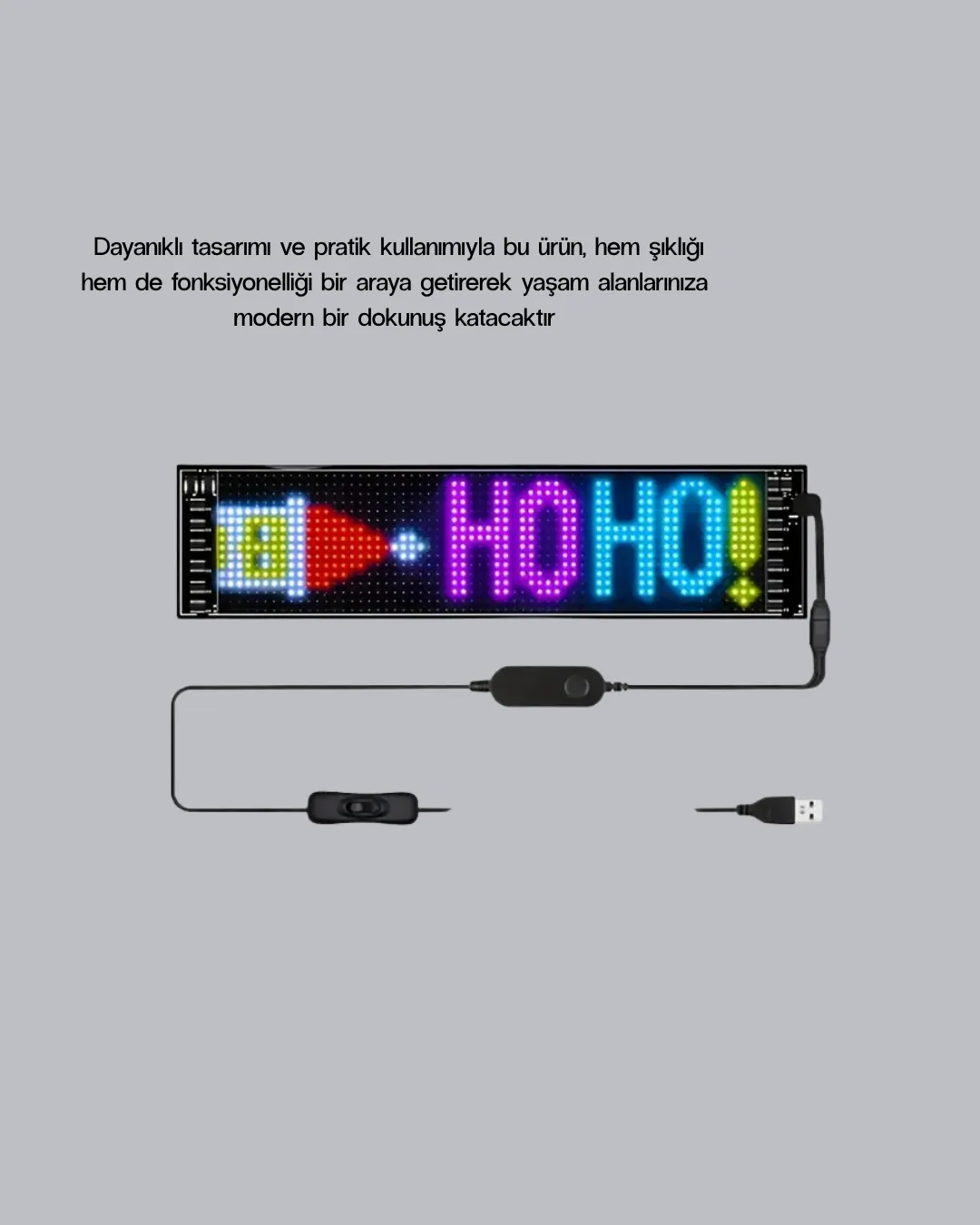 RGB LED Panel – Çok Renkli, Kumandalı, USB Bağlantılı Yazı ve GIF Gösterimli Akıllı Lamba