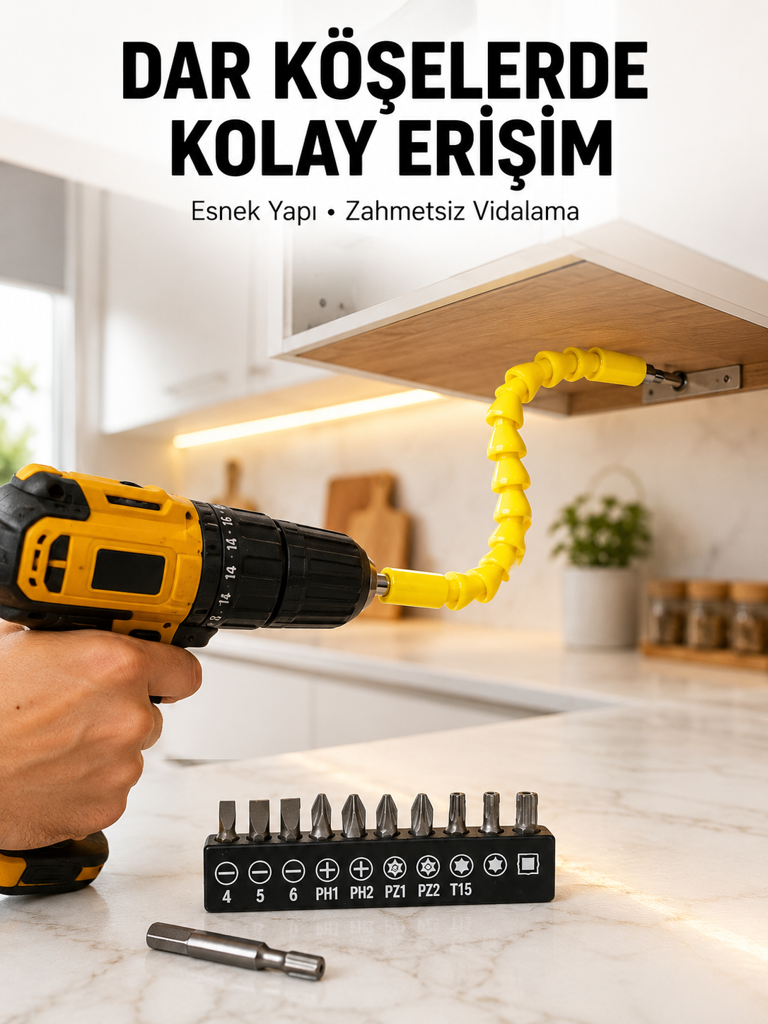 12’li Akrobat Bits Vidalama Seti Esnek Uç Çok Yönlü Kullanım