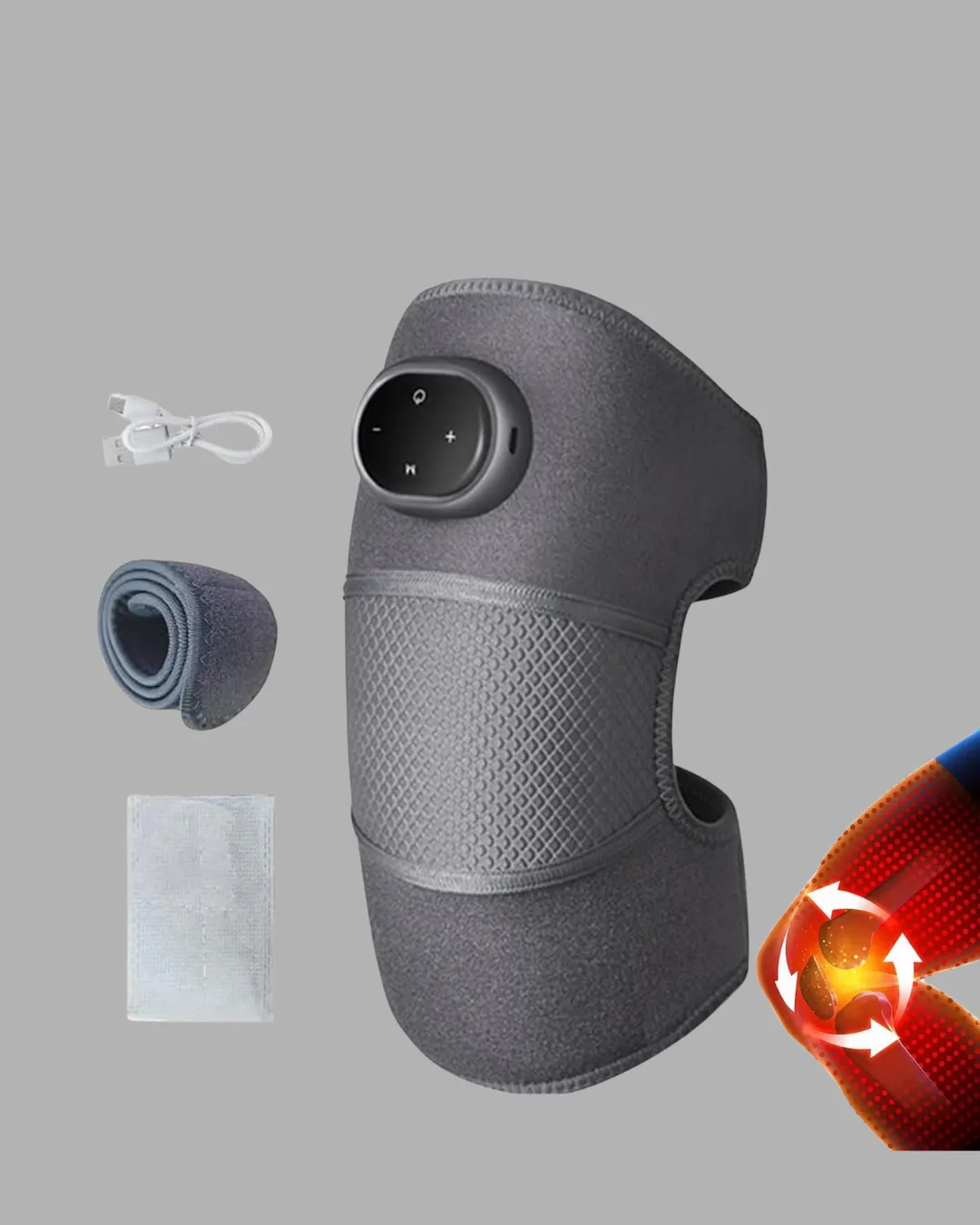 Diz ve Dirsek İçin Isıtmalı Masaj Dizlik Aparatı