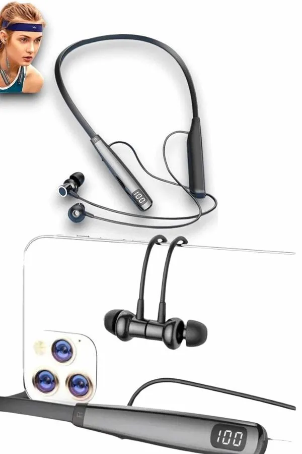 Bluetooth Kulaklık Şarj Göstergeli 100 Saat Şarj Kapasiteli Sporcu Kulaklık