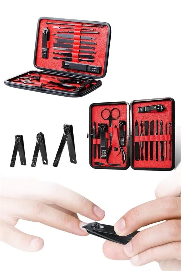 17 Parça Manikür Seti El ve Ayak Bakımı Törpü Cımbız Tırnak Temizleme