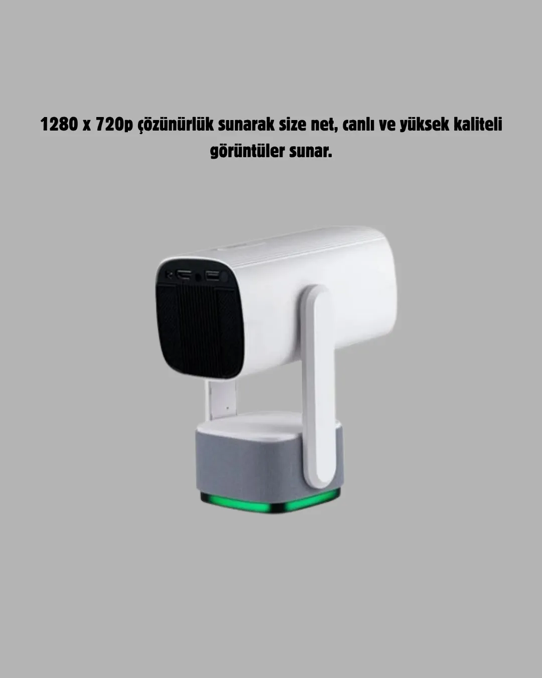 720p HD Projeksiyon Cihazı – Uzun Ömürlü Ampul, Canlı Renkler ve Evde Sinema Keyfi