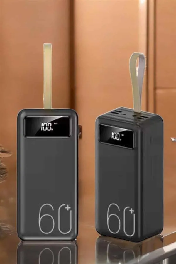 Powerbank 60.000 Mah Hızlı Şarj 4 Çıkışlı Uzun Şarj Süreli Dijital Göstergeli