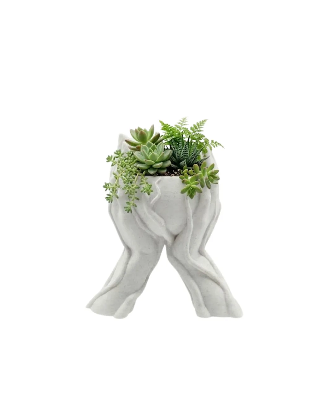 Sanatsal El Figürlü 3D Baskı Dekoratif Saksı Vazo Ev Ofis Dekoru