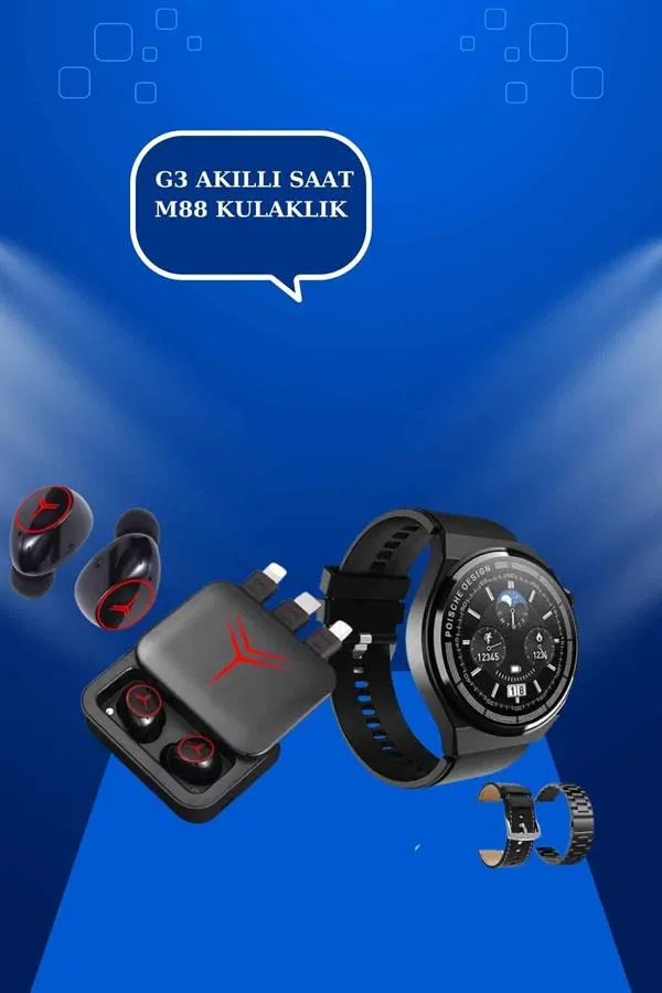 Ucuz Kaliteli Akıllı Saat ve Powerbank Bluetooth Kulaklık 5.1 Stereo ANC Özelliği