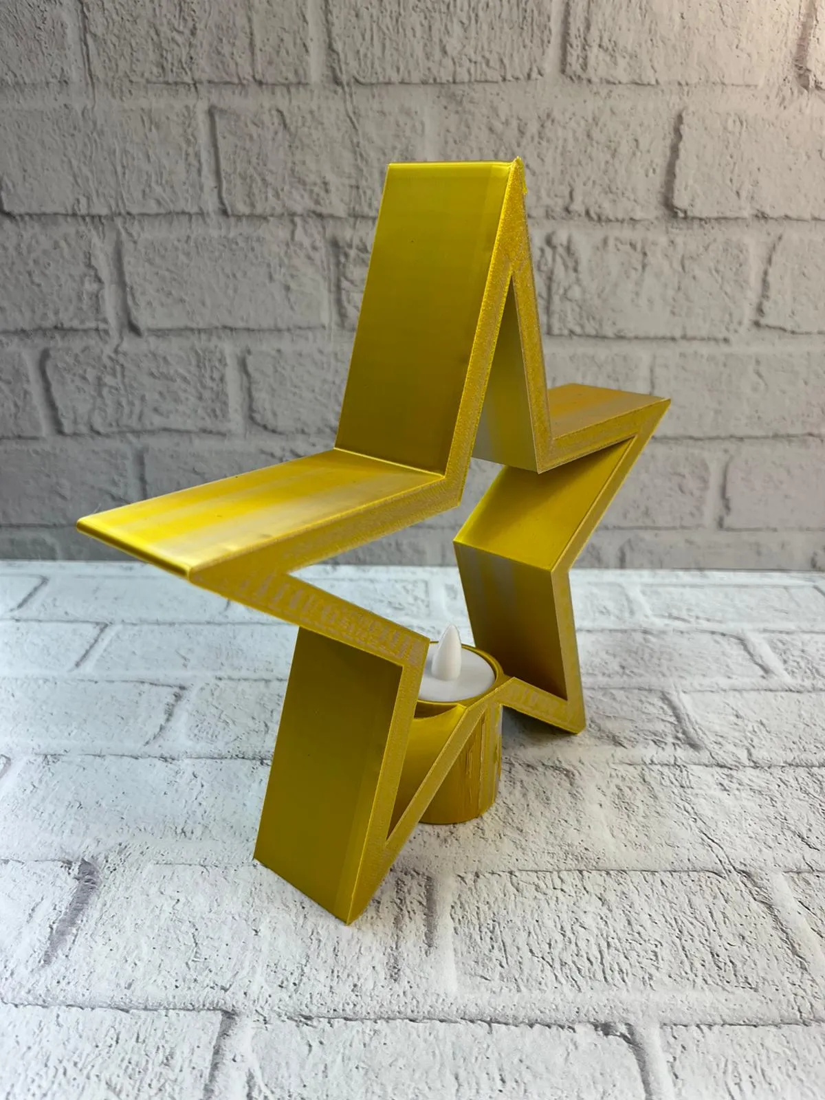 Yıldız Şeklinde Sarı Mumluk Loş Işık Ev Aksesuarı