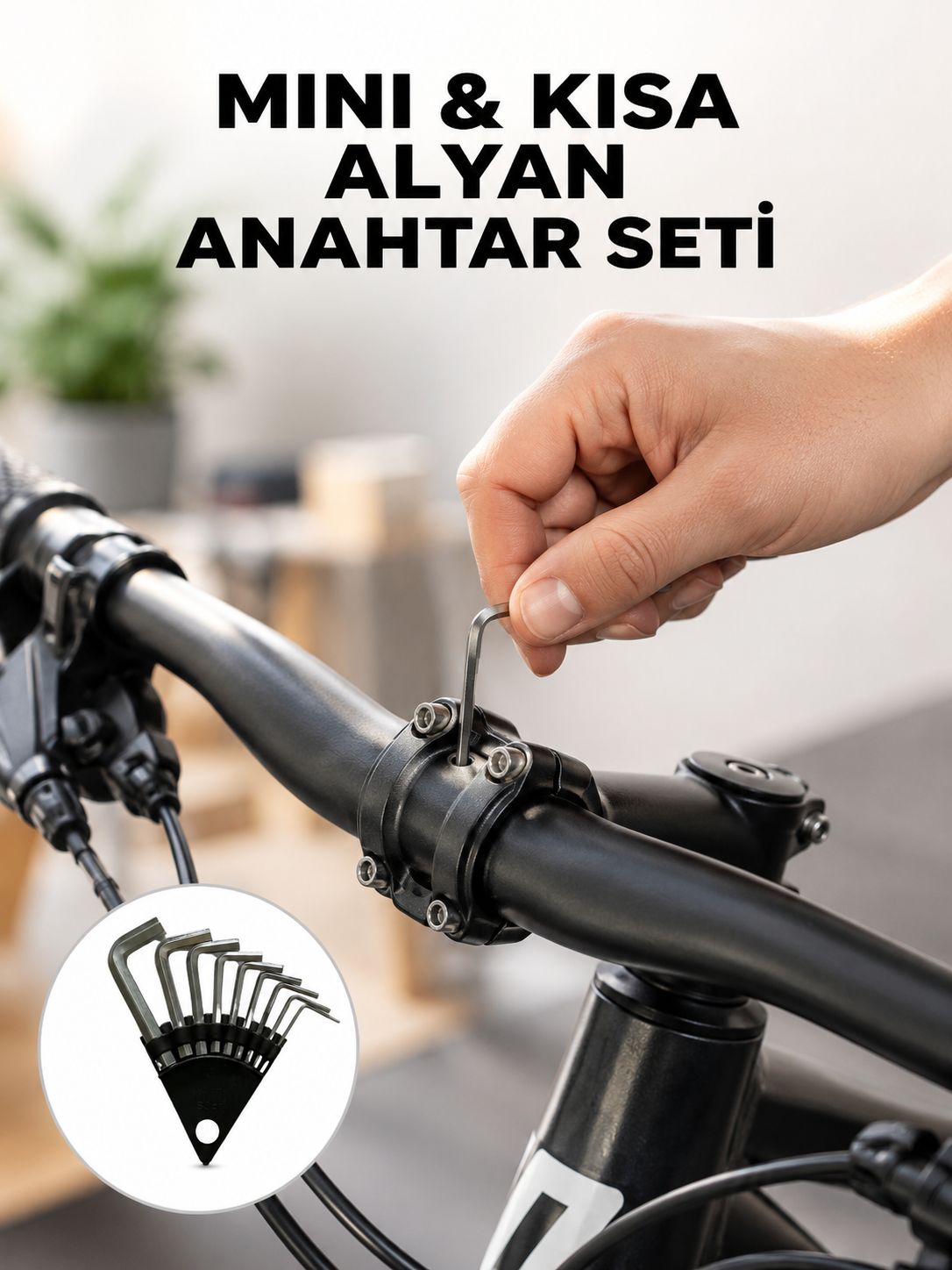 9 Parça Kısa Tip Alyan Seti Isıl İşlemli Profesyonel Kullanım