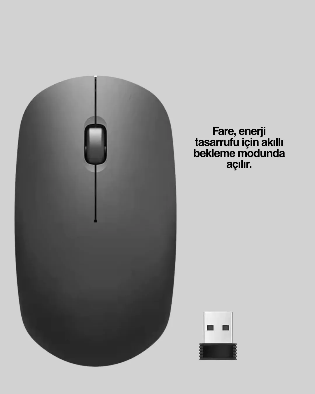 Kablosuz Sessiz Mouse – Ayarlanabilir DPI ve USB Bağlantılı