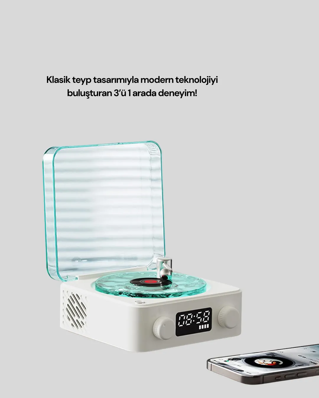 Stereo Sesli Gece Lambalı Bluetooth Hoparlör – Şık Vintage Tasarım