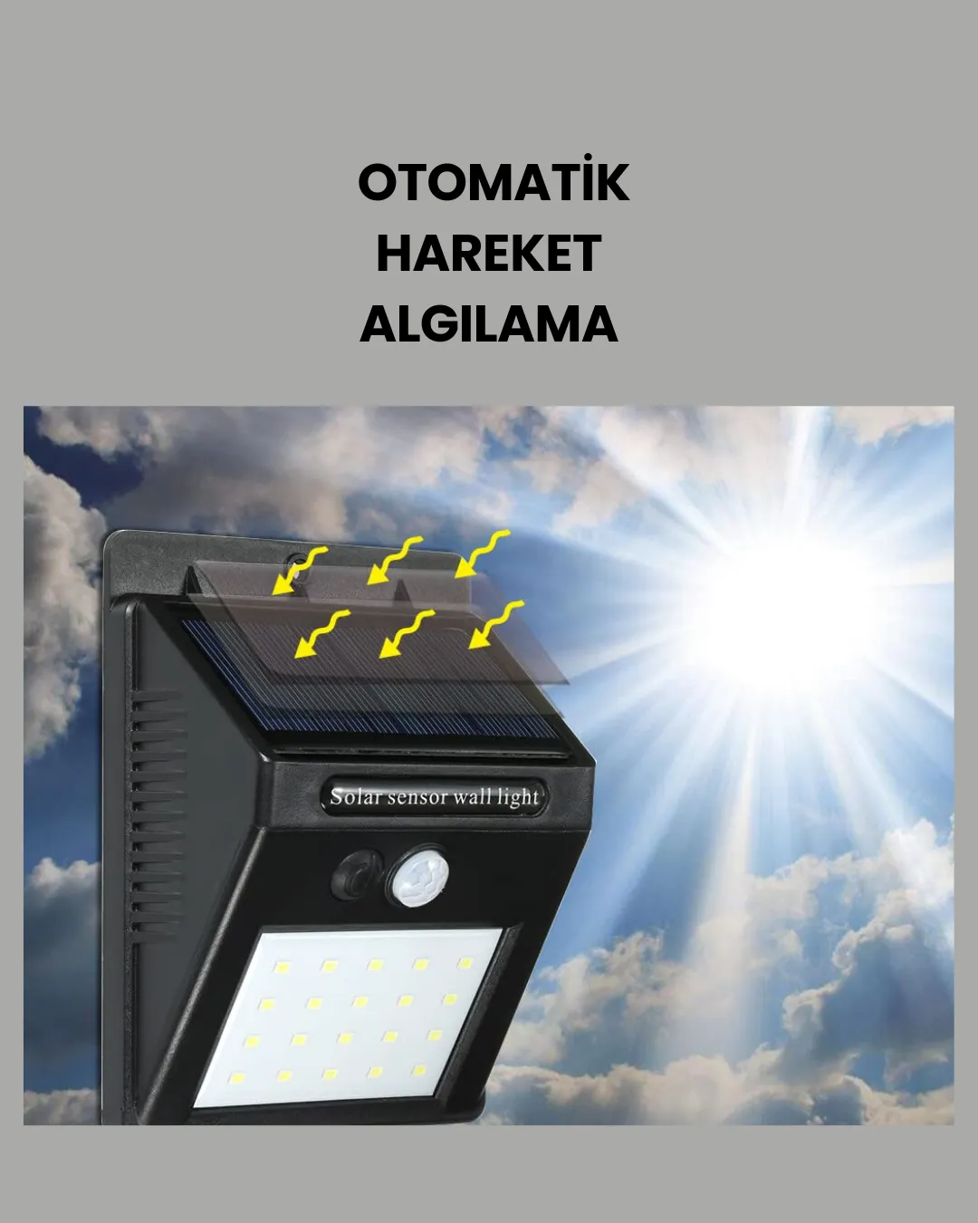 Solar Enerjiyle Çalışan IP65 Su Geçirmez 20 LED Duvar Lambası