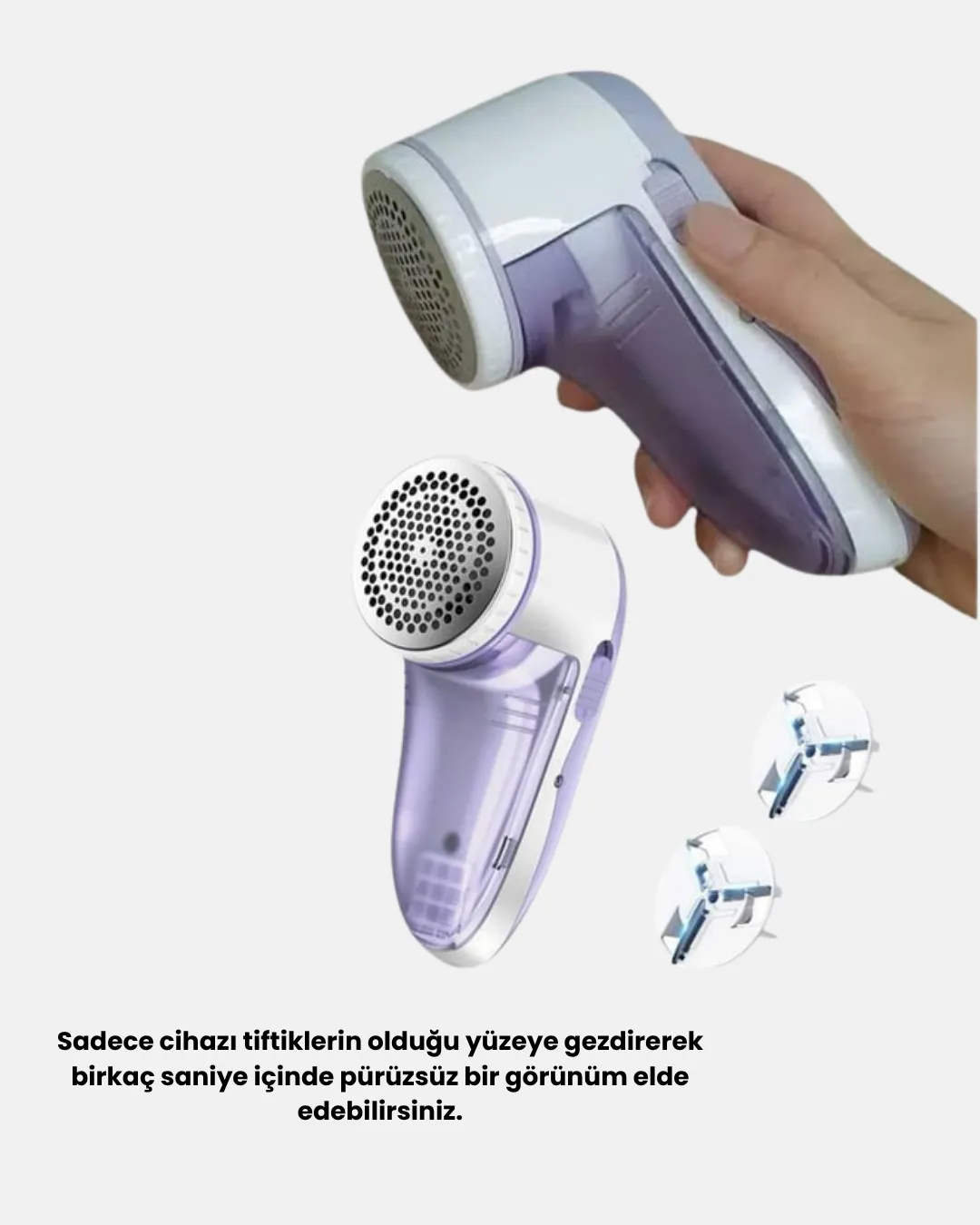 USB Şarjlı Tiftik Temizleyici – Kolay Temizlenen Hazne ve Bıçak, Taşınabilir