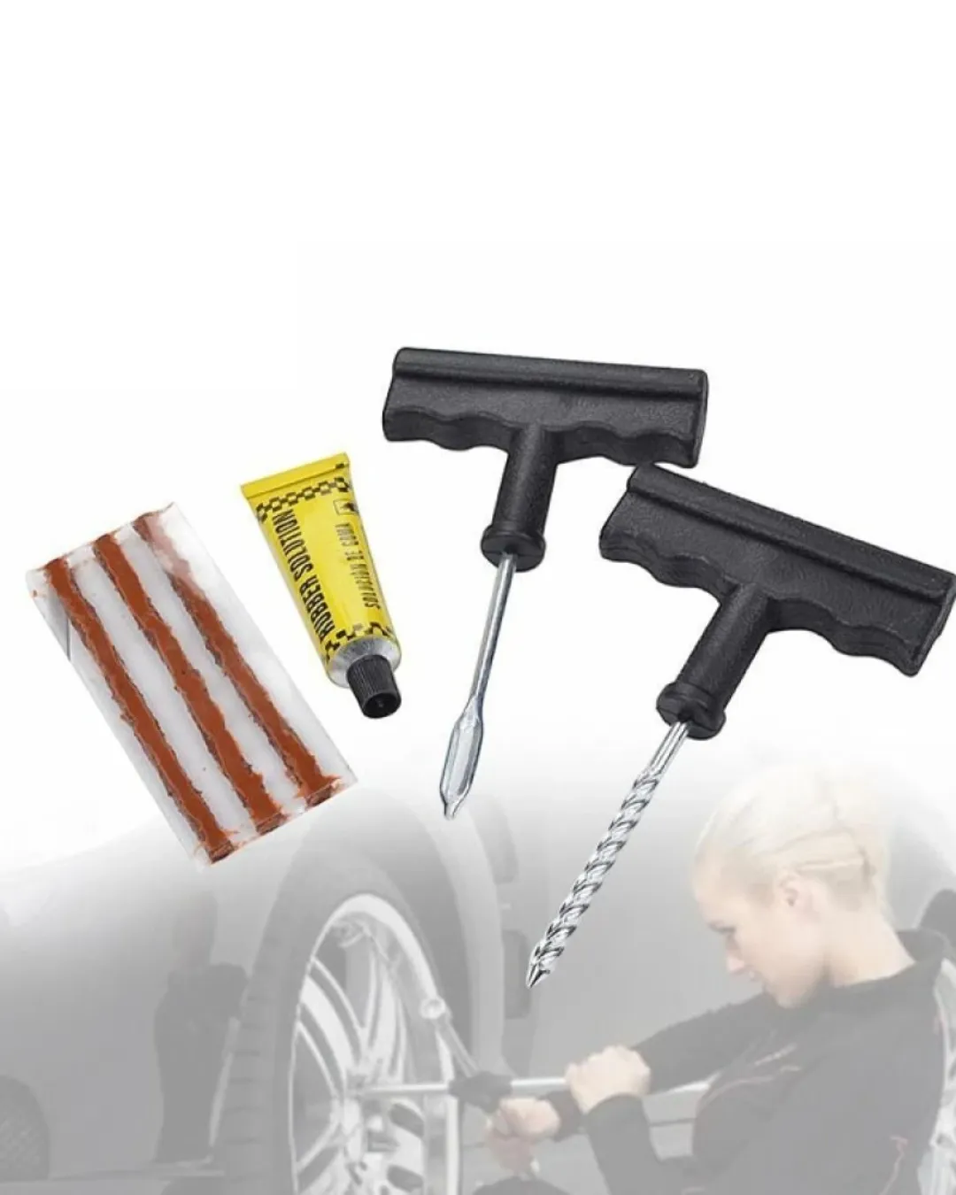 Otomobil Motosiklet Bisiklet İçin Güvenli Lastik Tamir Kiti