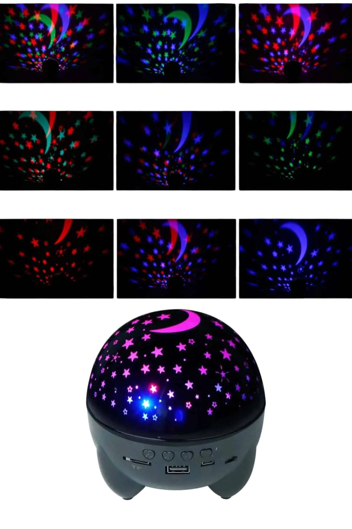 Gece Lambası Renkli Yıldızlı Gökyüzü Projeksiyon Gece Tavan Yansıtma
