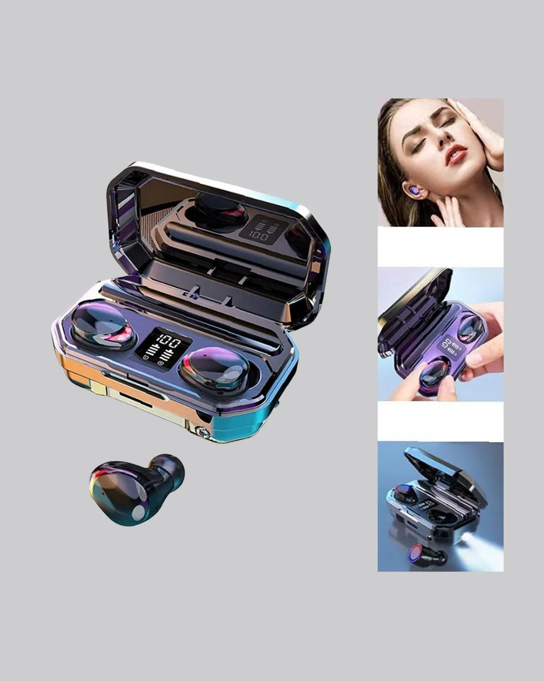 Şarj Kutulu Kablosuz Kulaklık Ergonomik Spor Seyahat Uyumlu Uzun Kullanım