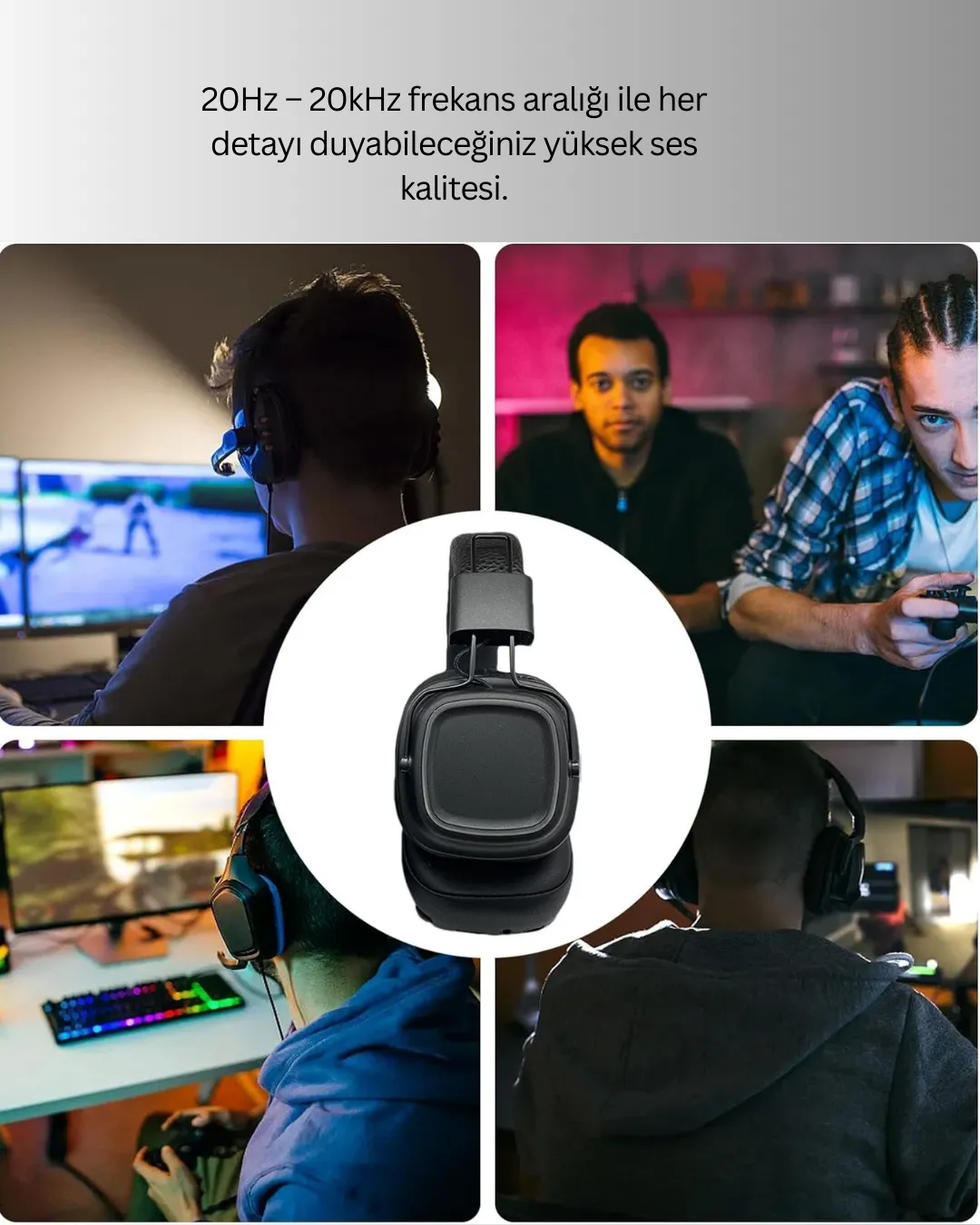 Deep Bass Destekli Kablosuz Katlanabilir Kulak Üstü Kulaklık