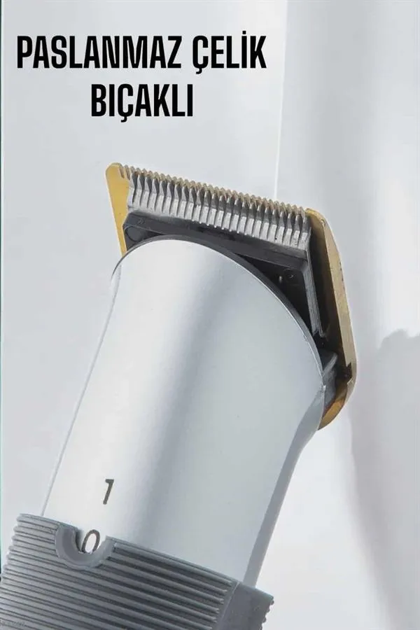 4 Taraklı Profesyonel Şarjlı Saç ve Sakal Kesme Tıraş Makinesi Seti