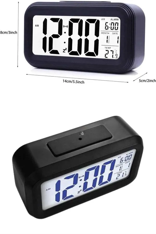 Dijital Işıklı Alarmlı Çalışma Masası Ekran Pilli Çalar Saat