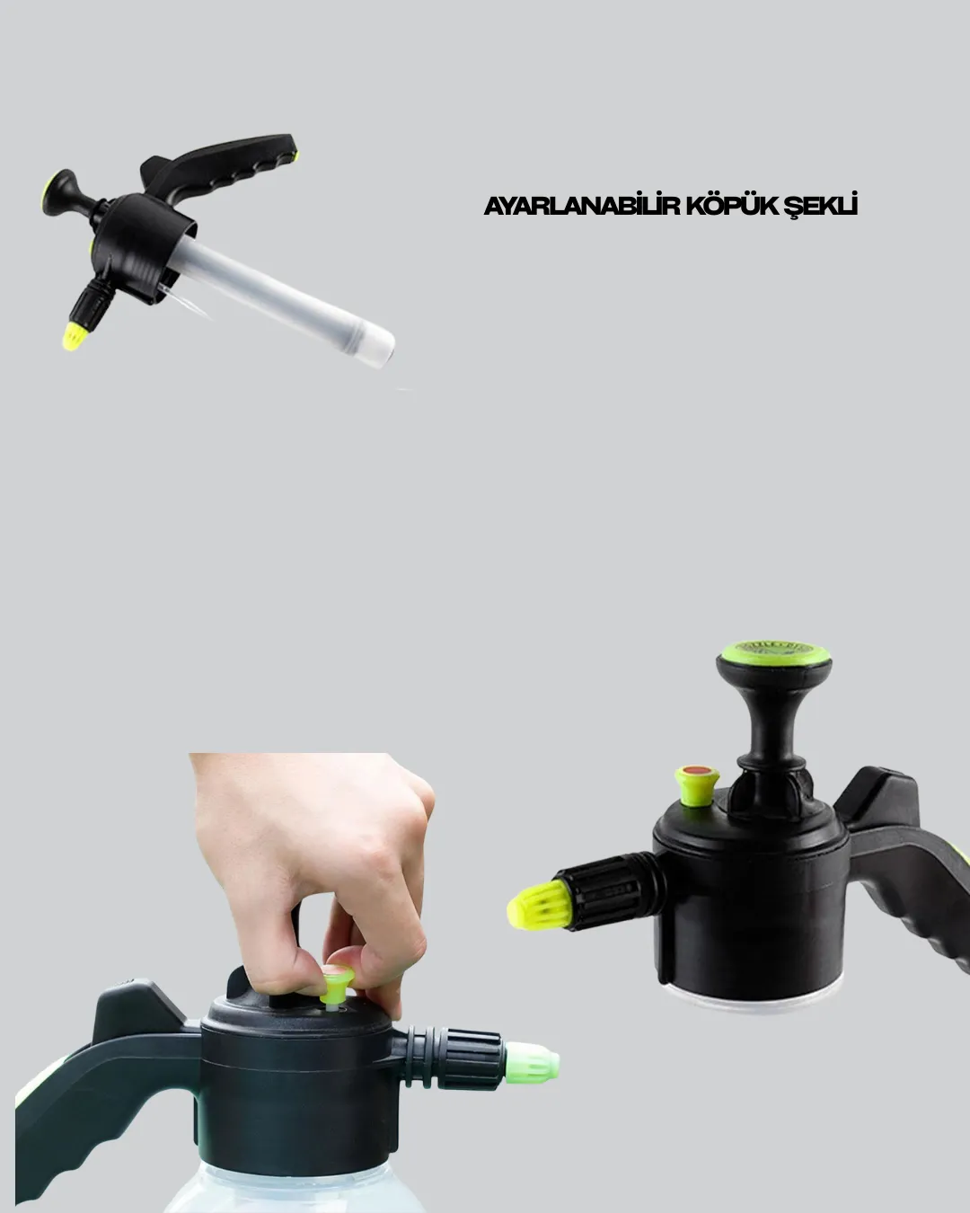 Manuel Basınçlı Köpük Püskürtücü Ayarlanabilir Nozullu 2 Litre Araba Yıkama