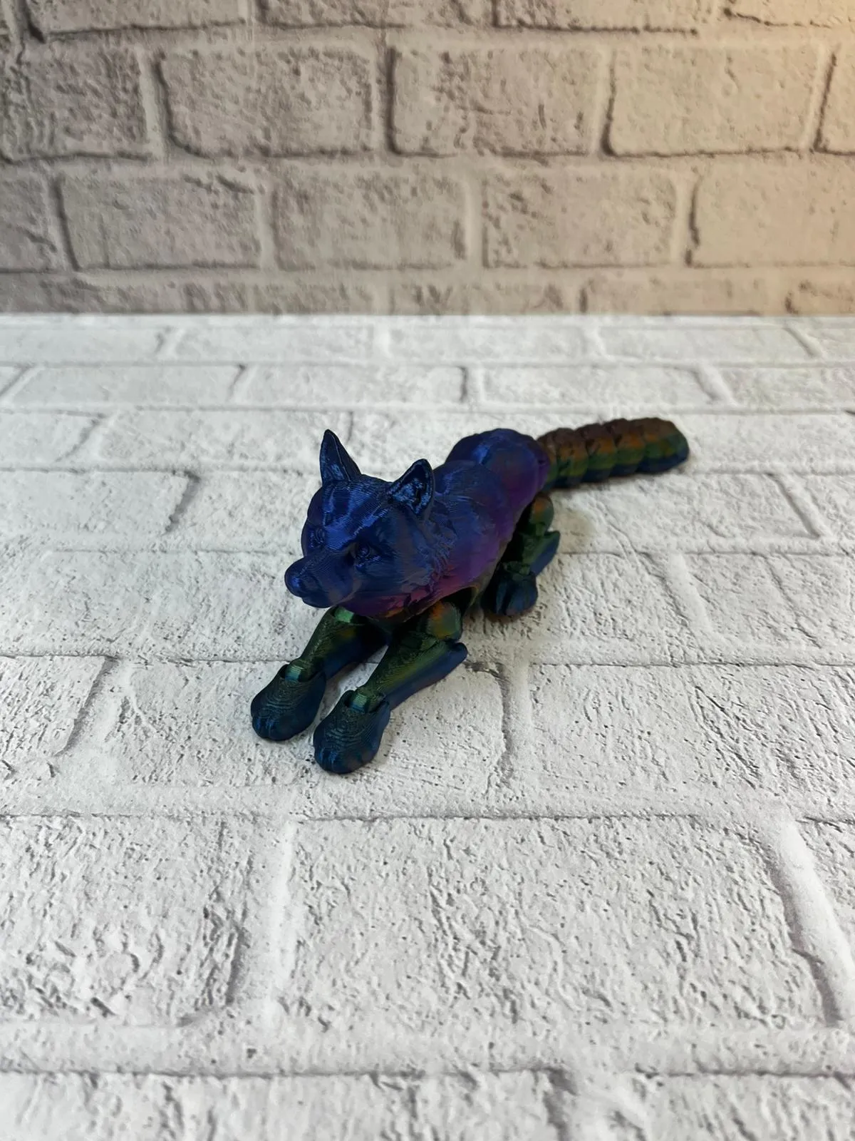 Rainbow hareketli kurt masa dekoru esnek eklem yapılı