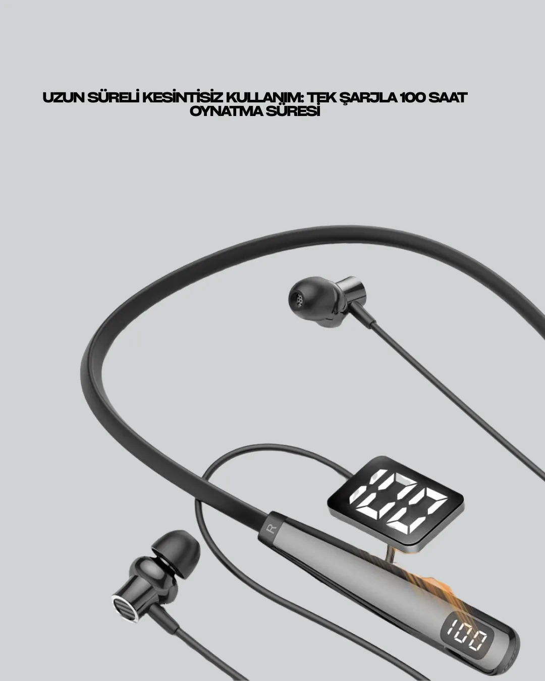 Y12 Bluetooth Boyun Bantlı Kulaklık – 100 Saat Pil, Bluetooth 5.3, Dokunmatik Kontrol