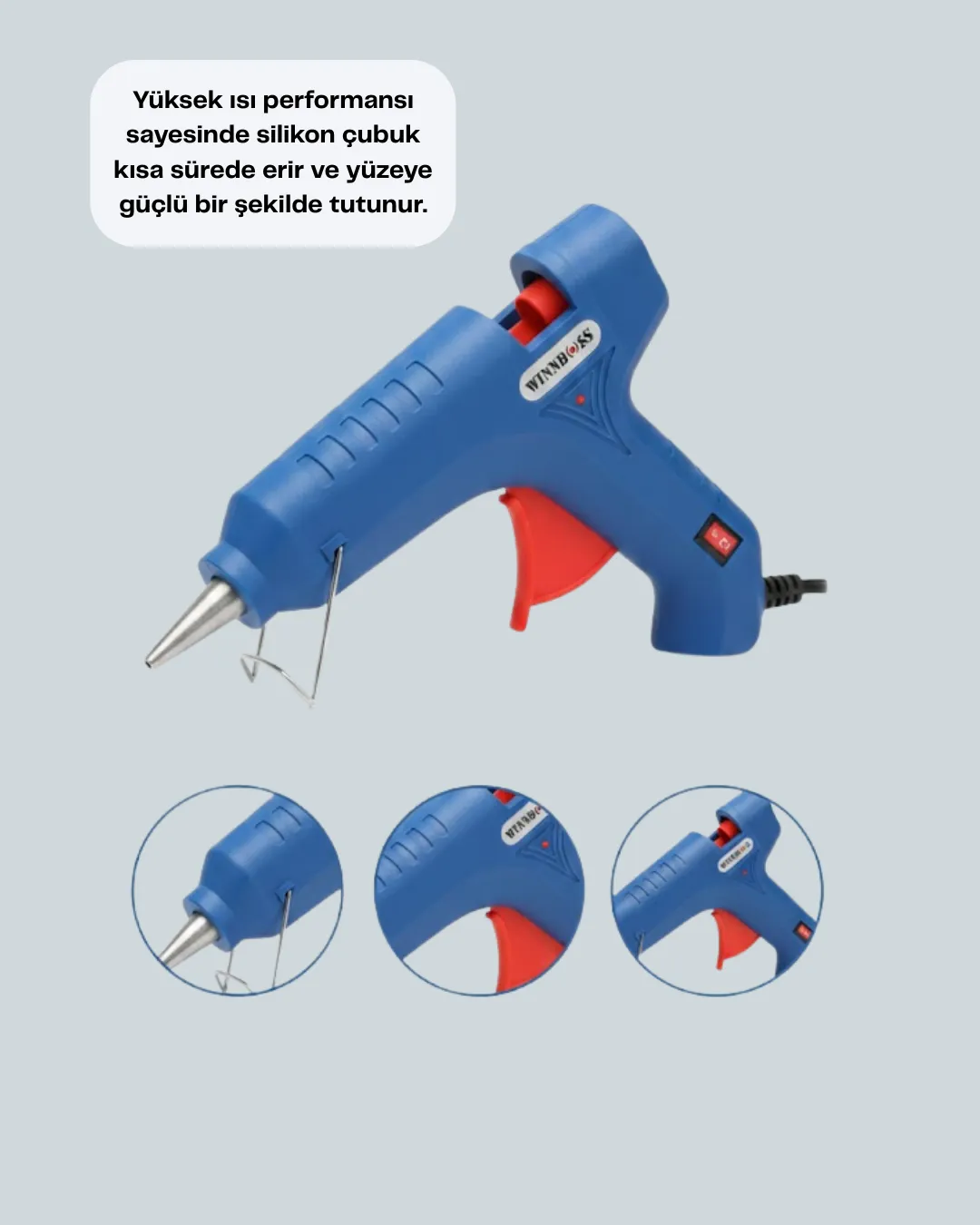 Sıcak Mum Tabancası 40W 5 Silikon Hediyeli Kolay ve Hızlı Yapıştırma