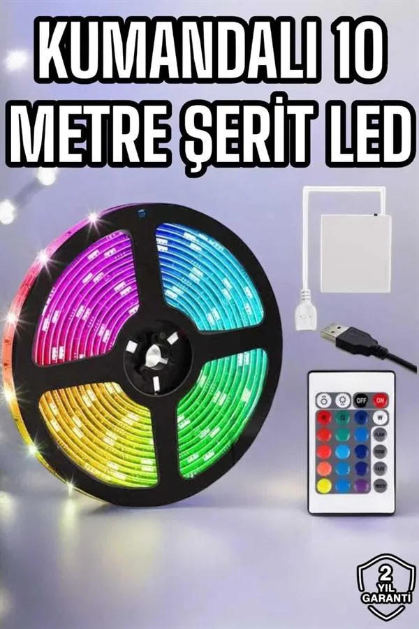 Smart Şerit Led TV Arkası Renkli Kumandalı 10 Metre