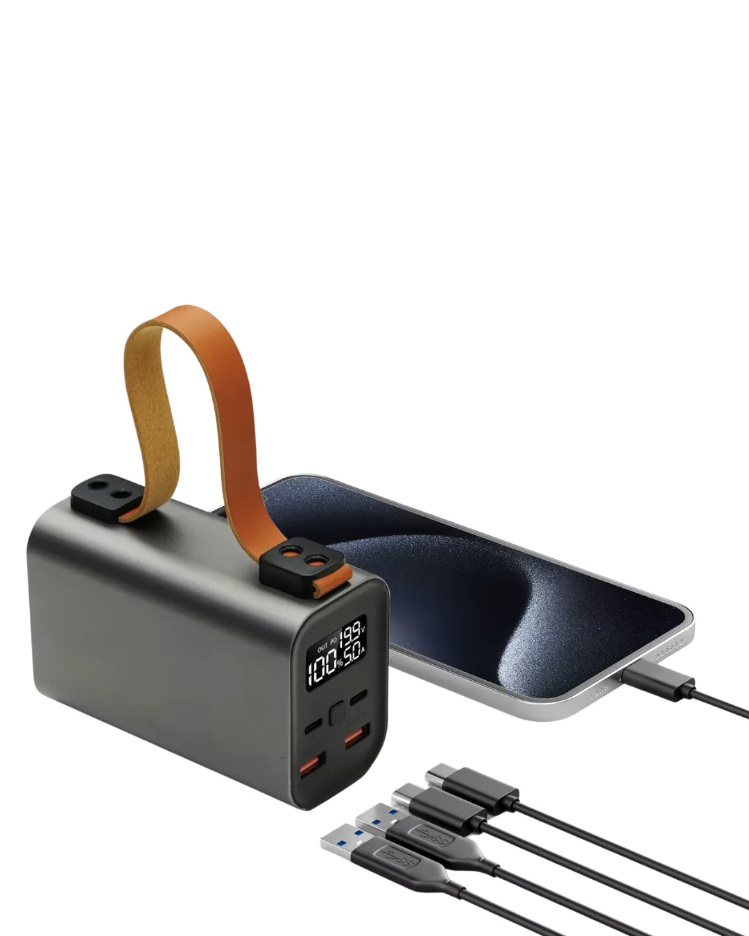 50000 mAh Güçlü Powerbank Dijital Göstergeli Çoklu USB Çıkışlı