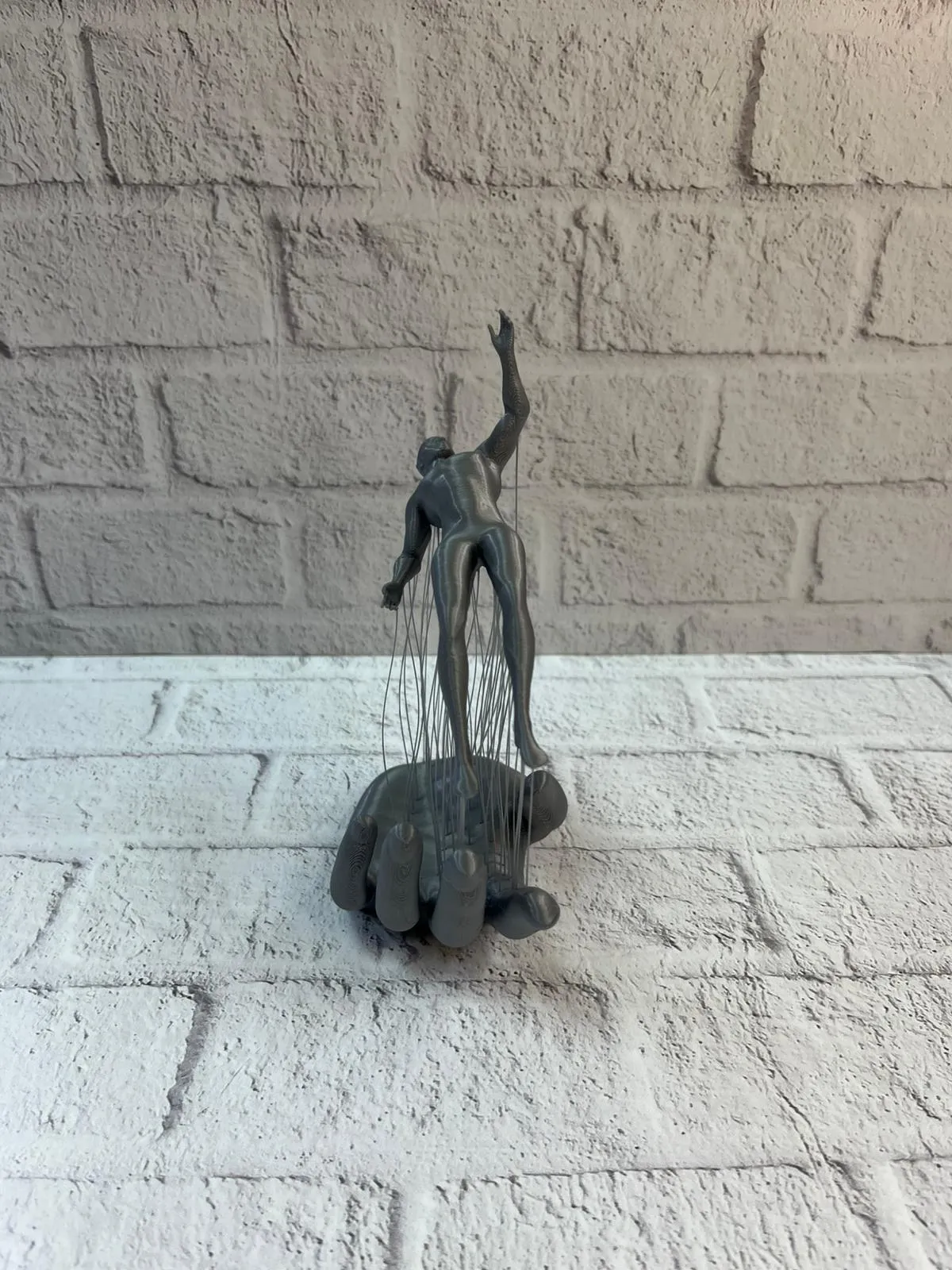 3D El İnsan Figürü Gri Soyut Modern Dekoratif Biblo