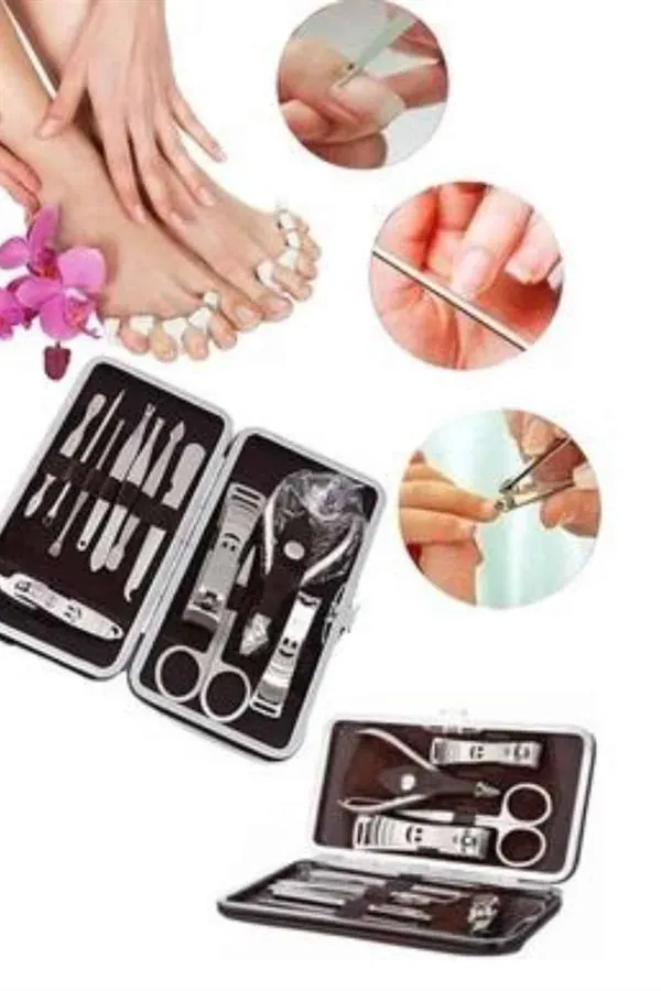 Tırnak Bakımı Tırnak Makası Profesyonel 12 Parça El Ayak Manikür Pedikür Seti