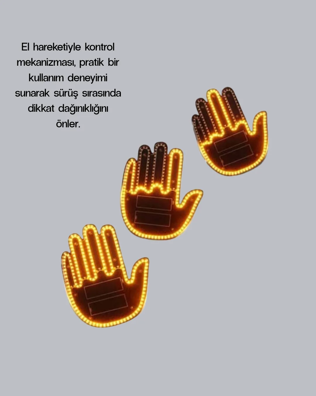 El Hareketiyle Kontrol Edilen 176 LED Amber Güvenlik Lambası